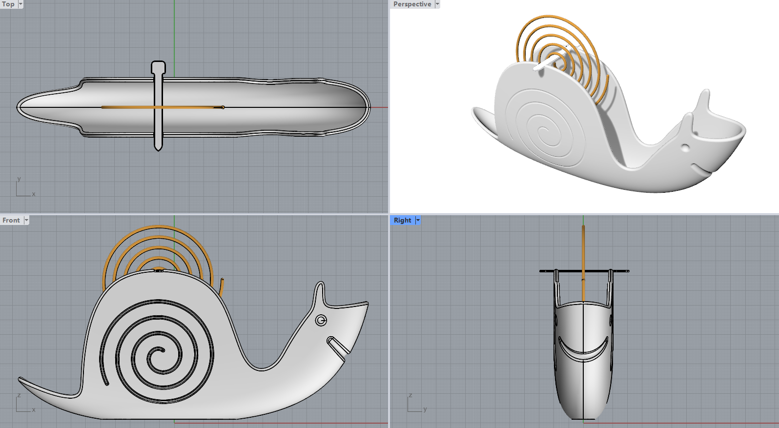 蜗牛香盘Rhino犀牛3dm模型源文件下载