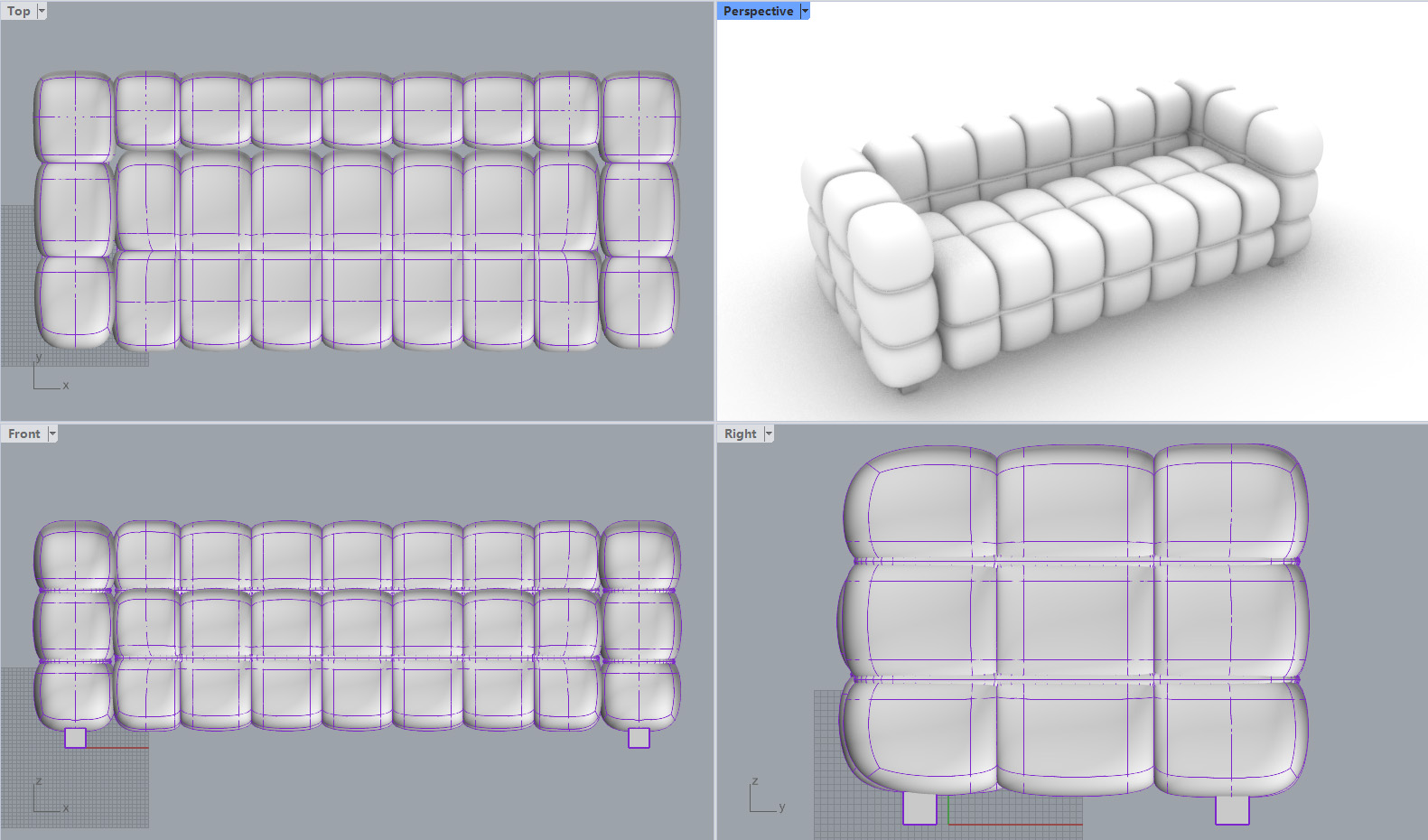 软包沙发Rhino犀牛模型下载