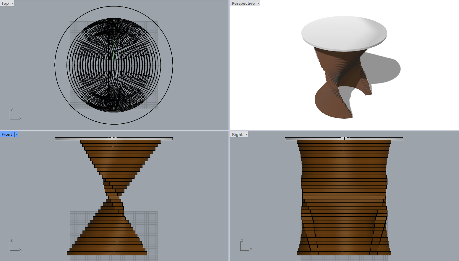 螺旋边几茶几Rhino犀牛3dm模型源文件下载