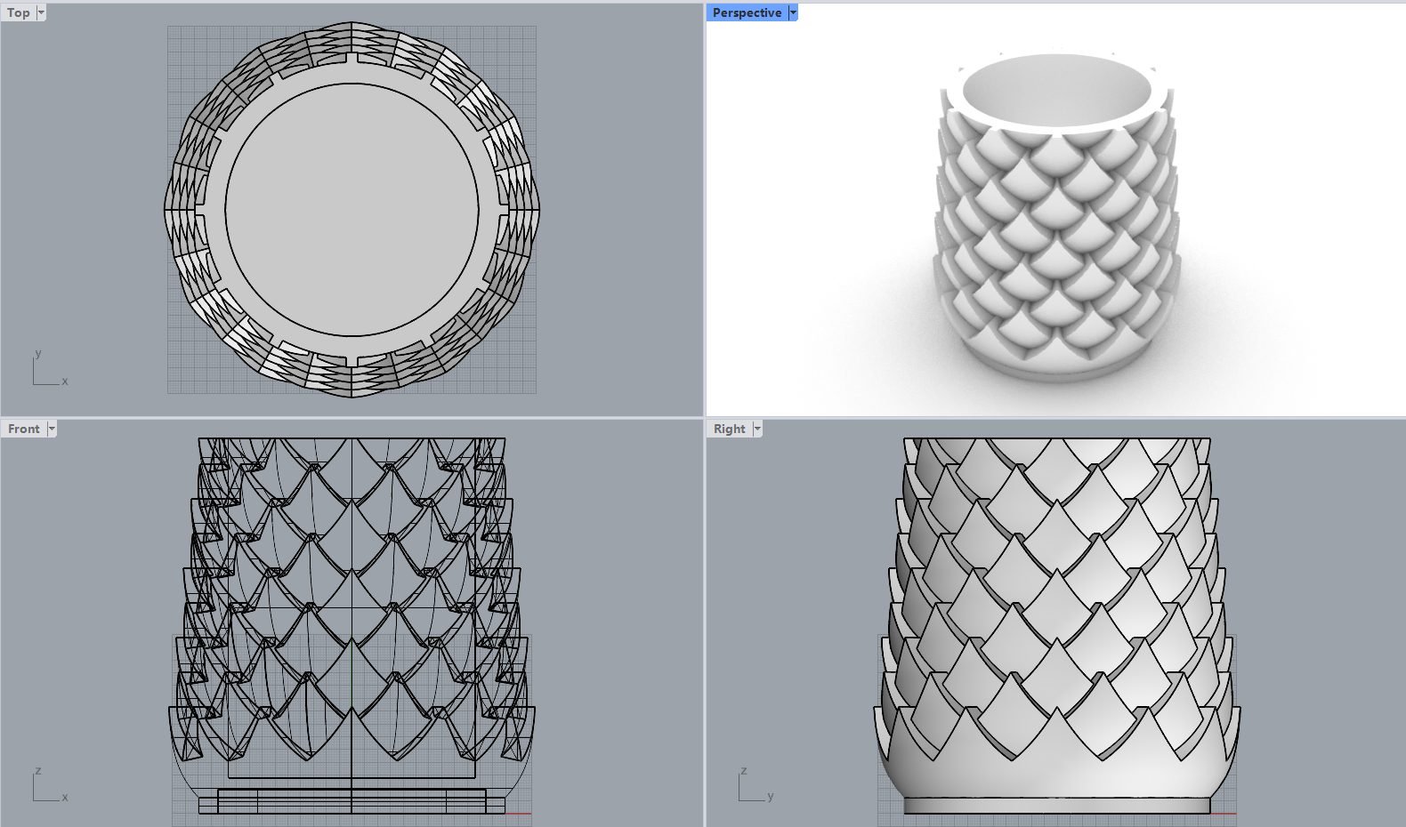 竹笋玉石笔筒Rhino犀牛模型下载