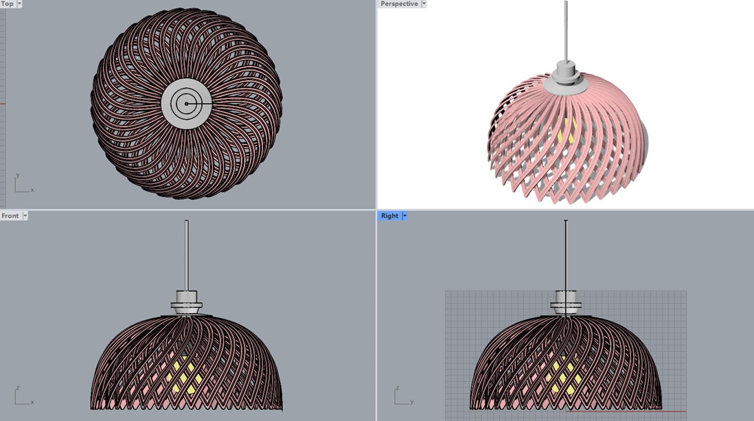 双层斜纹网罩吊灯Rhino犀牛模型下载