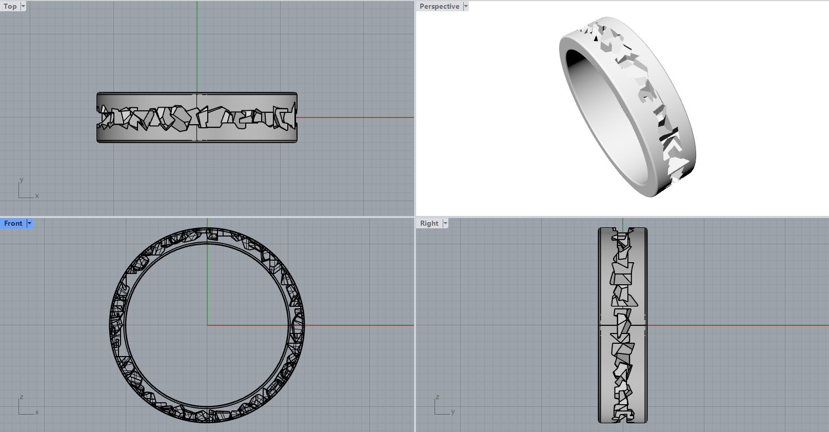 熔岩戒指Rhino犀牛3dm模型源文件和grasshopper算法文件