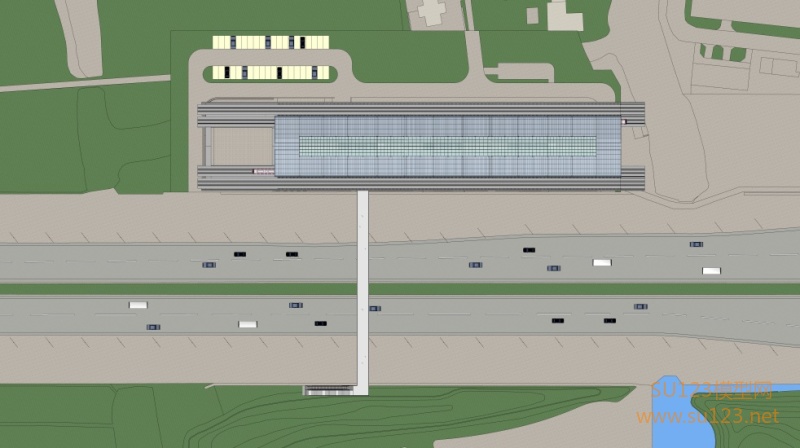 罗山路轻轨站SU模型
