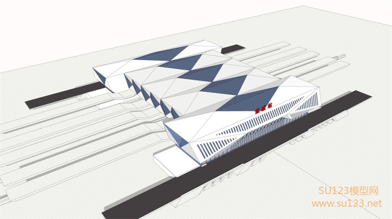 盐城高铁站SU模型