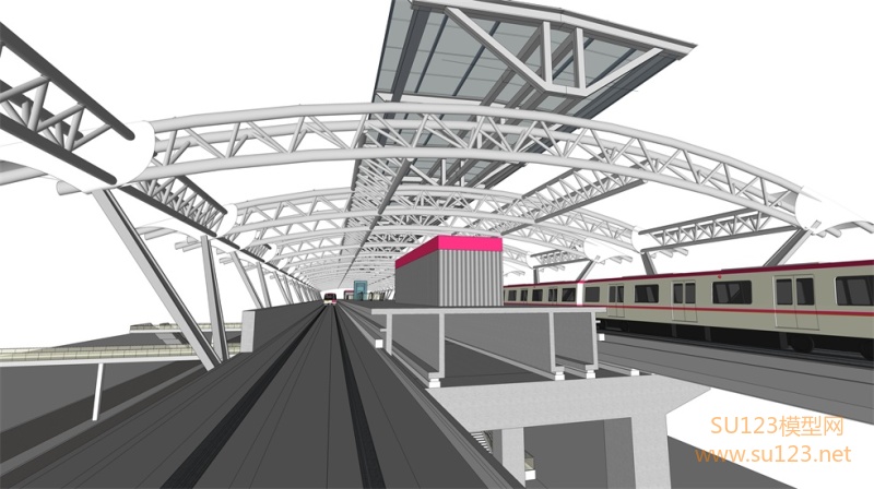 光明路轻轨站SU模型