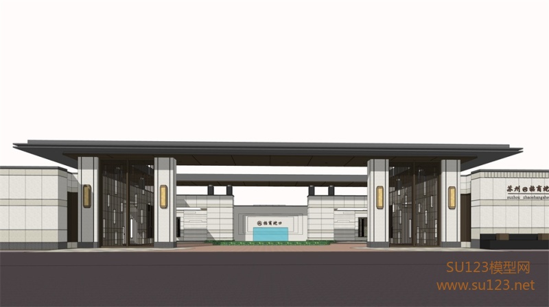 苏州招商雍雅苑示范区景观SU模型
