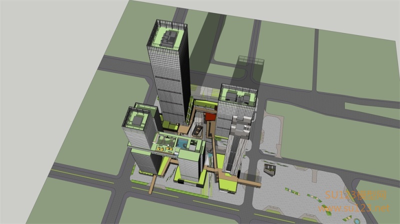 深圳招商中环综合体SU模型