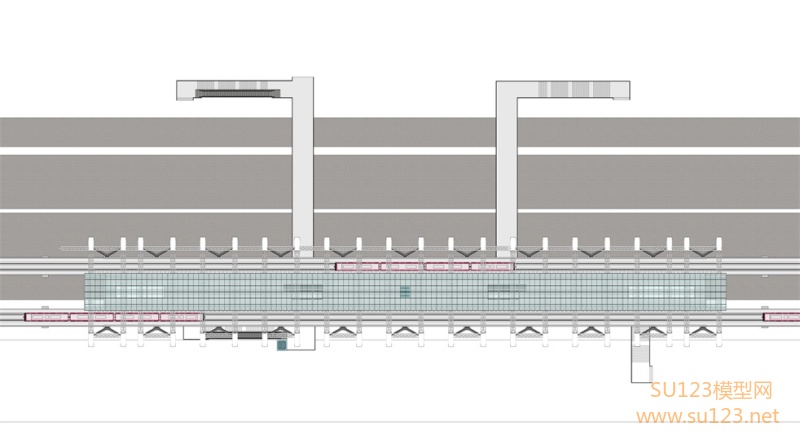 光明路轻轨站SU模型