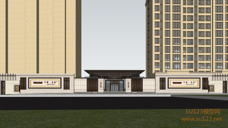 中梁首府壹号院示范区SU模型