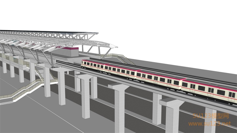 光明路轻轨站SU模型