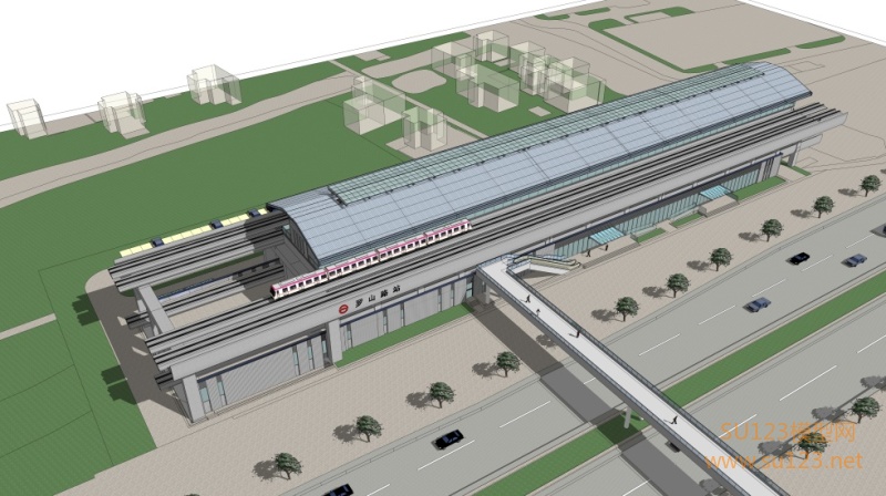 罗山路轻轨站SU模型