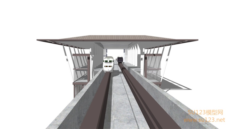 轻轨站地铁站SU模型