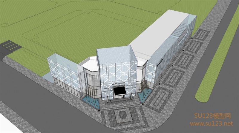 现代转角示范区SU模型