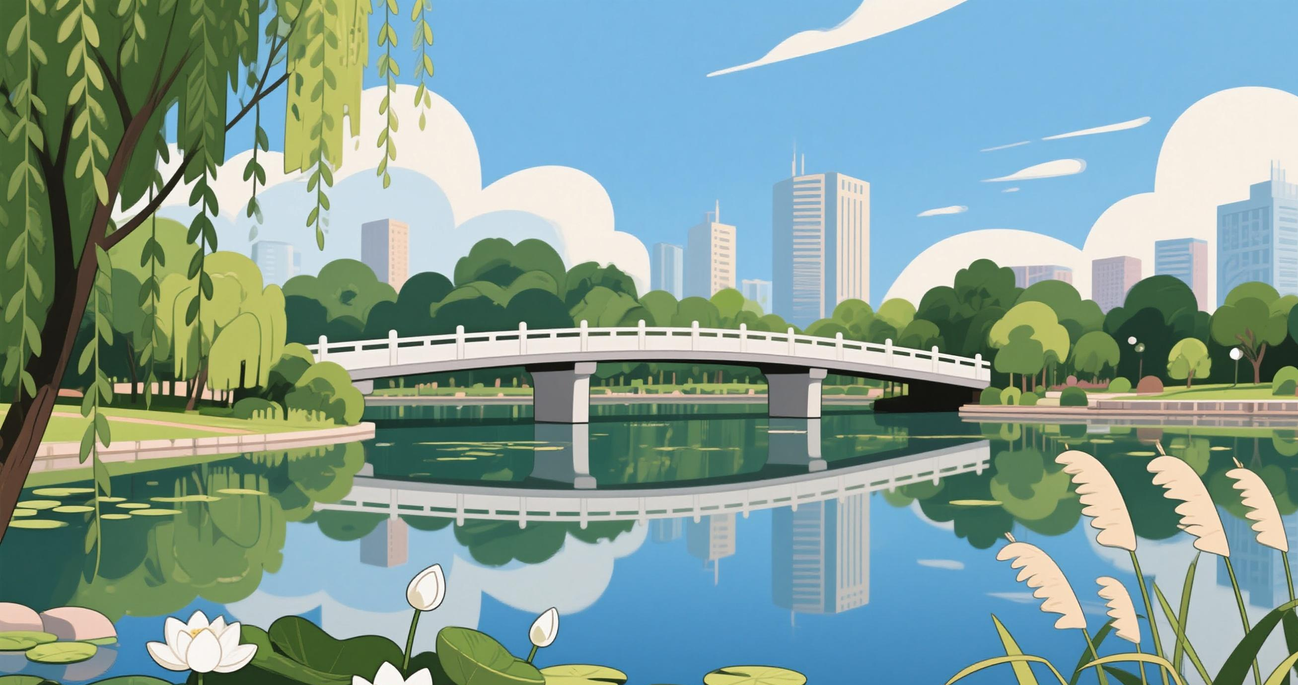 桥见沙湖：一座公园的水岸交响曲