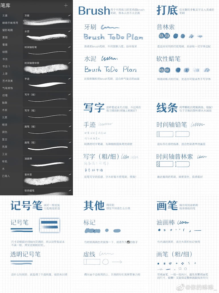 我的𝟏𝟔只常用笔刷