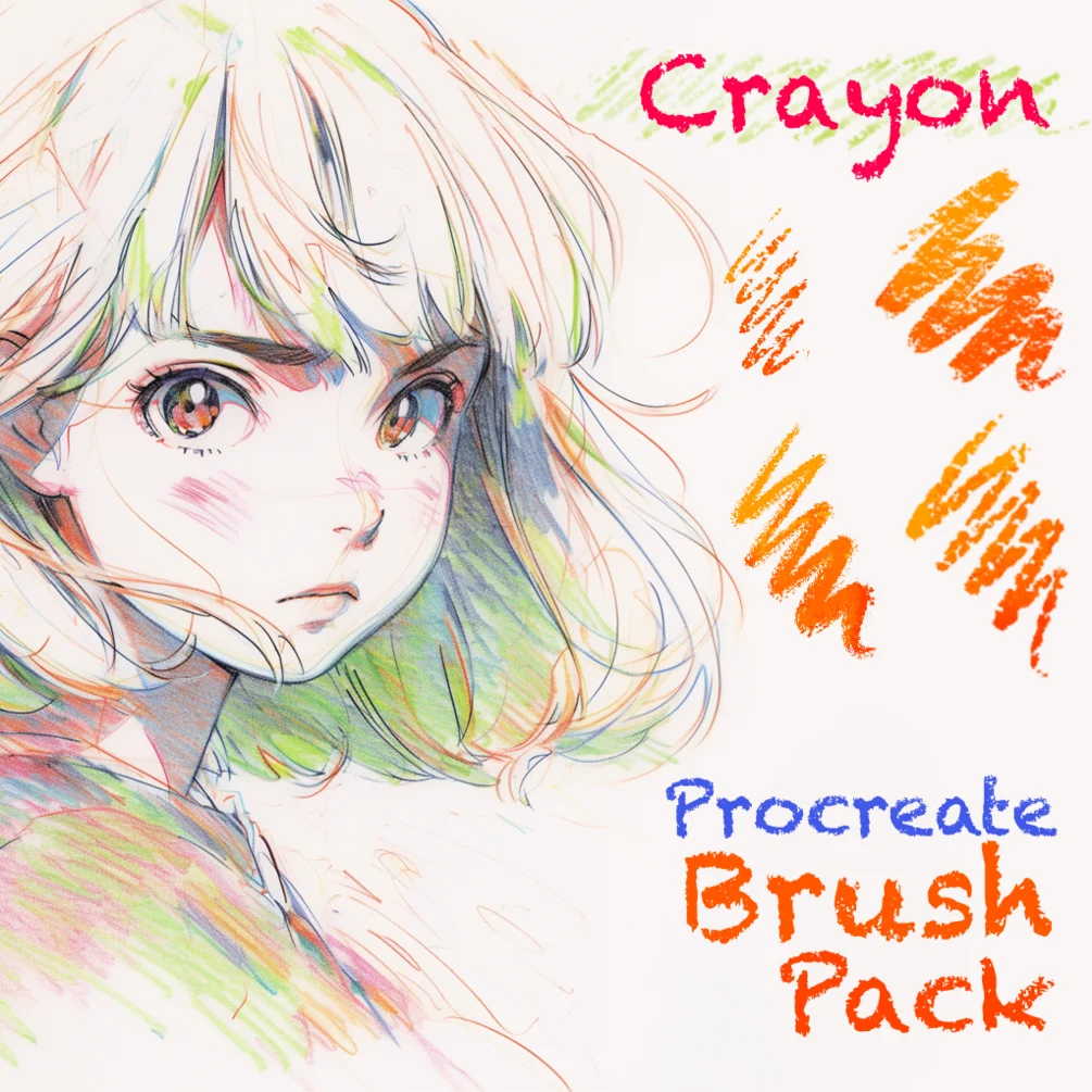Procreate蜡笔质感笔刷包