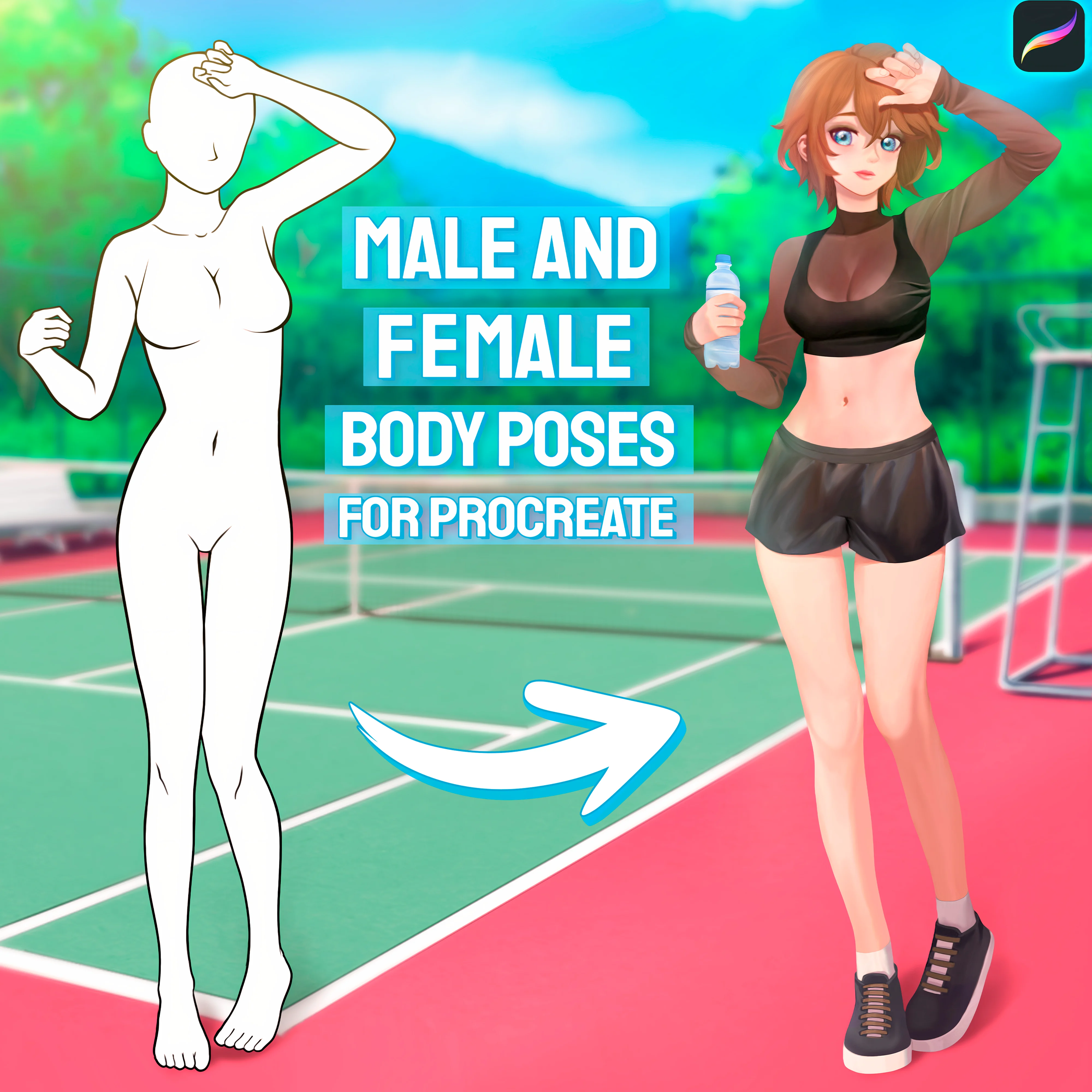男女人体姿势印章笔刷